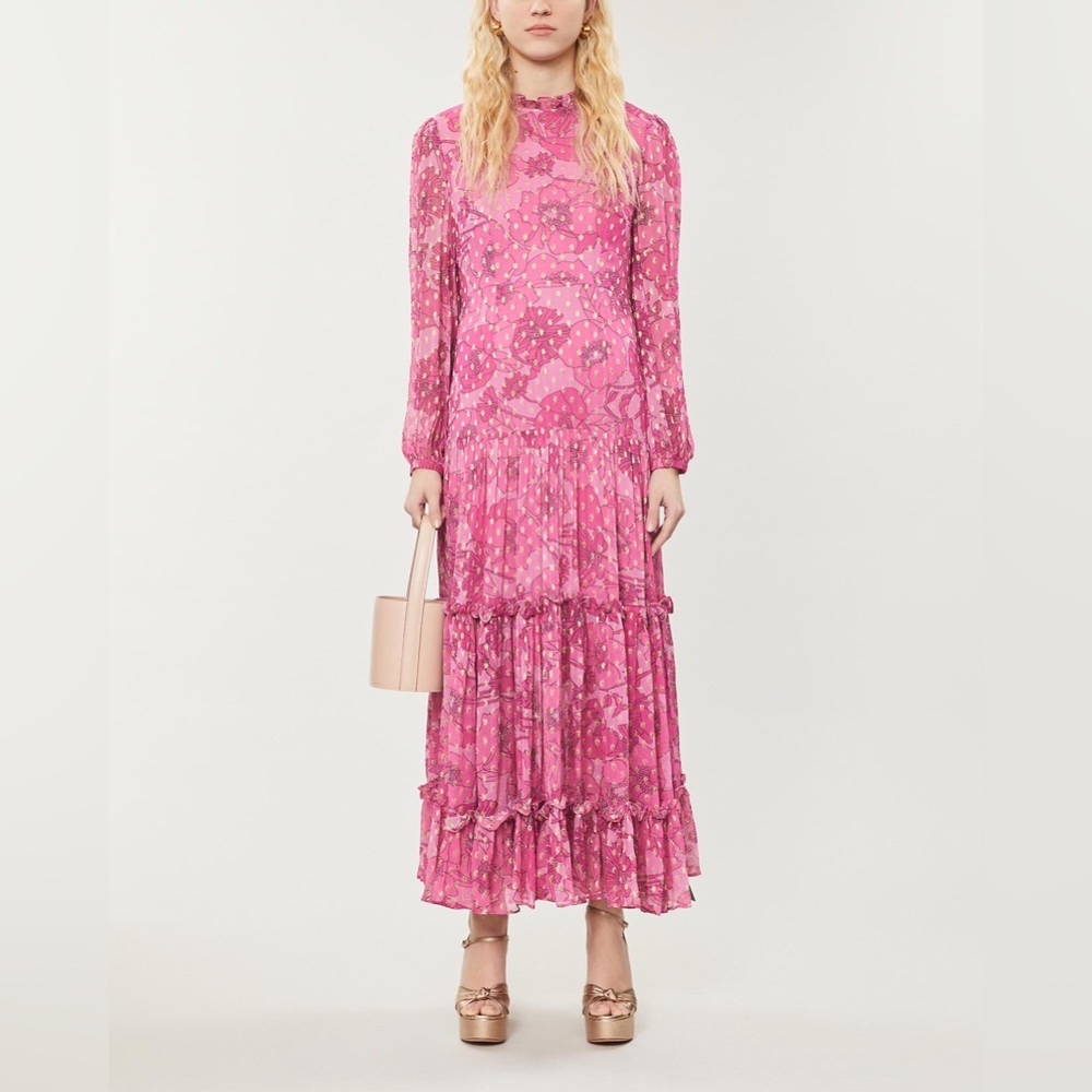Women's Pink Becky Floral-print Crepe Maxi Dress
